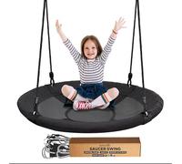 SereneLife Columpio Tipo Plato, Redondo, con Kit de Suspension, para Exteriores