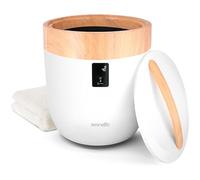 SereneLife Cubo calentador de toallas calientes, con fragancia personalizada para spa y baño, calentador de lujo, apagado automático, se adapta a 1 manta grande, albornoz, pijamas (madera)