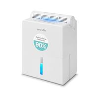 SereneLife deshumidificador pequeño y silencioso para hogar, Dormitorio y baño, 2 en 1 con cilindro extraíble, Base de secado, Control inteligente, Temporizador, Modo sueño, Hasta 111 m²