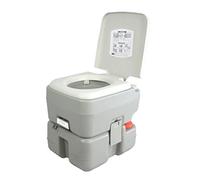 SereneLife Inodoro portátil - Asiento compacto de viaje para caravana con tapa, tanque de residuos de 5.3 galones, bomba de descarga, a prueba de fugas y olores, ideal para campistas, barcos y