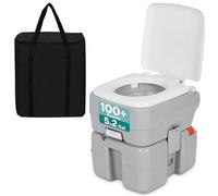 SereneLife Inodoro portátil de 19,7 litros con bolsa de transporte para adultos, a prueba de fugas, depósito de residuos desmontable e indicador de nivel, ideal para acampadas, senderismo y navegación