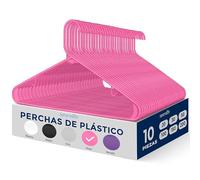 SereneLife Perchas, 10 Piezas, Antideslizantes, Resistentes, Plastico, Ideal para Camisas, Sweteres, Sudaderas, Vestidos y mas