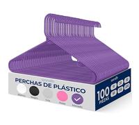 50 Perchas de plástico, Juego de Perchas de Ropa Delgadas Resistentes Que ahorran Espacio, con Gancho de Metal Giratorio de 360 Grados, Puede soportar hasta 10 Libras para Abrigos, Chaquetas,