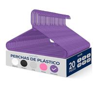 SereneLife Perchas, 20 Piezas, Antideslizantes, Resistentes, Plastico, Ideal para Camisas, Sweteres, Sudaderas, Vestidos y mas