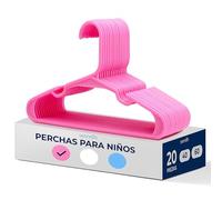 SereneLife Juego de 20 Perchas para Ropa Infantil - Perchas para niños y bebés de plástico Antideslizantes - para Ropa de niños y bebés, Perchas de bebé de 28.5 cm (Rosa), ahorran Espacio con Muescas