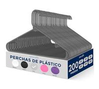 SereneLife Perchas, 200 Piezas, Antideslizantes, Resistentes, Plastico, Ideal para Camisas, Sweteres, Sudaderas, Vestidos y mas