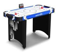 SereneLife Juego de Mesa de Hockey de Aire - Mesa Arcade compacta para niños y Adultos, Superficie de Juego con Aire y Superficie Resistente a los arañazos, Juego de Puck y empujadores para Sala de
