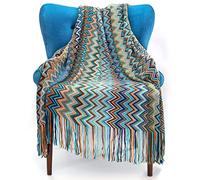 SereneLife Manta Bohemia de 50 x 67 Pulgadas, Manta Bohemia Estampada, Manta Grande de Punto con borlas para Cama, Silla, sofá, Funda de sofá, decoración para Todas Las Estaciones, Suave, cómoda y