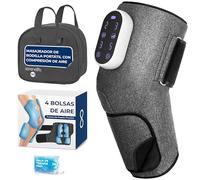 SereneLife masajeador de rodilla, presoterapia para casa con compresión de aire y calor, 4 airbags, 4 modos de vibración, Ajustable para codo y hombro, Incluye bolsa de hielo y batería recargable