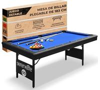 Serenelife Mesa de Billar Plegable, Estable, Estructura de Acero, Bloqueos de Seguridad Anti colapso, con Kit de Accesorios incluidos