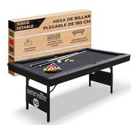 Serenelife Mesa de Billar Plegable, Estable, Estructura de Acero, Bloqueos de Seguridad Anti colapso, con Kit de Accesorios incluidos