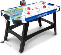 Serenelife Mesa de Hockey de Aire, Motor Dos Veces mas Fuerte, Marcador de Puntos LED Digital, Dispensador de Discos y Accesorios