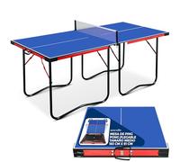 Serenelife Mesa de Ping Pong, Tamaño Mediano, Plegable, Portatil, Incluye Red