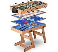 Serenelife Mesa multijuegos, 4 en 1, Tenis de Mesa, Billar, Bolos, Futbolin, Plegable, 48"