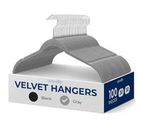 SereneLife Paquete de 100 Perchas de Terciopelo Antideslizantes Ganchos giratorios de 360°, diseño Delgado Que Ahorra Espacio para Camisetas, Chaquetas, Blusas y Vestidos de Tiras,