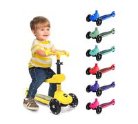 Serenelife Patinete 3 Ruedas para niños, Plegable, Luces LED en Las Ruedas, Manillar Ajustable, Freno Trasero de pie, Soporta hasta 49.9kgs