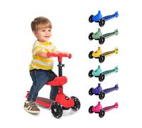 Serenelife Patinete 3 Ruedas para niños, Plegable, Luces LED en Las Ruedas, Manillar Ajustable, Freno Trasero de pie, Soporta hasta 49.9kgs