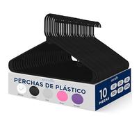 SereneLife Perchas, 10 Piezas, Antideslizantes, Resistentes, Plastico, Ideal para Camisas, Sweteres, Sudaderas, Vestidos y mas