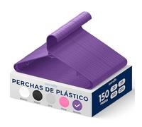 SereneLife Perchas, 150 Piezas, Antideslizantes, Resistentes, Plastico, Ideal para Camisas, Sweteres, Sudaderas, Vestidos y mas