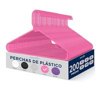 SereneLife Perchas, 200 Piezas, Antideslizantes, Resistentes, Plastico, Ideal para Camisas, Sweteres, Sudaderas, Vestidos y mas