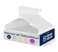 SereneLife Perchas Ropa, Plastico, Standard, Ahorran Espacio, Duraderas, Adulto, Jovenes, Blancas