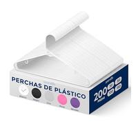 SereneLife Perchas de Ropa, Blancas, Plastico, Standard, Mega Pack, 200 Piezas, Adultos, Niños, Ahorran Espacio, Duraderas
