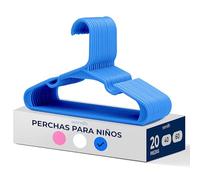 SereneLife Perchas plasticas para niños, Pack de 20, Antideslizantes, Ahorradores de Espacio, Ideal Tambien para Ropa de Recien Nacidos y Bebes