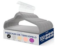 SereneLife Perchas Ropa, Terciopelo, 100 Piezas, Antideslizantes, Finas y Suaves, con Gancho Giratorio de 360°