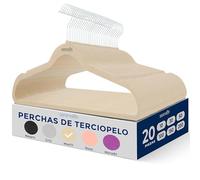 SereneLife Perchas Ropa, Terciopelo, 20 Piezas, Antideslizantes, Finas y Suaves, con Gancho Giratorio de 360°