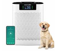SereneLife purificador de aire HEPA para el hogar, Control Inteligente por WiFi y app, Ultra silencioso, Elimina polvo, Pelo de mascotas y olores, Cubre hasta 167 m²