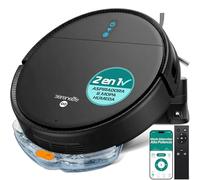 SereneLife Robot aspiradora y mopa Inteligente automática, Control por aplicación, 3 Modos de Limpieza, Autocargable, Succión de 700Pa, Ideal para Pelo de Mascotas, alfombras y Suelos Duros