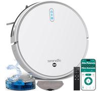 SereneLife Robot aspiradora y mopa Inteligente automática, Control por aplicación, 4 Modos de Limpieza, Autocargable, Succión de 3000Pa, Ideal para Pelo de Mascotas, alfombras y Suelos Duros