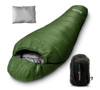 SereneLife Saco de Dormir para mochilero, Equipo de Camping, Saco de Dormir para Adultos y Adolescentes con Almohada, Bolsa - Saco de Dormir Ligero Resistente a la Intemperie para Exteriores, Camping