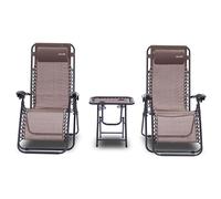 SereneLife sillas reclinables de Exterior, Set de 2, Tumbonas de Malla de Acero, con Almohada Desmontable, Portavasos, Plegables, Ajustables, Portatiles, Zero Gravity, Camping, Patio, Piscina o Playa