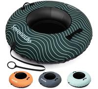 SereneLife Snowtube 101/112/122 cm - Trineo Inflable para Niños y Adultos con Base de Plástico Resistente, Cuerda de Arrastre y Diseño Deslizante para Nieve