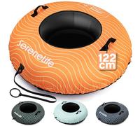 SereneLife Snowtube 101/112/122 cm - Trineo Inflable para Niños y Adultos con Base de Plástico Resistente, Cuerda de Arrastre y Diseño Deslizante para Nieve