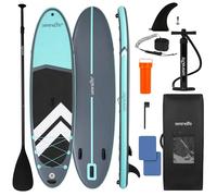 SereneLife Tabla de Paddle Surf Inflable XL, Sup Extra Ancho, Diseño Estable y Ligero, Deck Antideslizante, Accesorios Premium, Ideal para Familia, Niños y Mascotas