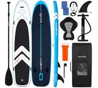 SereneLife Tabla de Paddle Surf Inflable XL, 371cms, con Almohadilla EVA Antideslizante, Estable, 86.33cms de Ancho, Accesorios Premium, Capacidad de 204kgs para 2 Adultos y 1 Niño