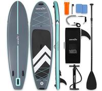 SereneLife Tabla Paddle Surf Hinchable, Ultra Ligera, Diseño Extra Ancho y Estable, con Almohadilla de Cubierta EVA Antideslizante, para Jóvenes y Adultos, Capacidad de 158.7kgs
