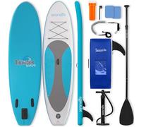 SereneLife Tabla Paddle Surf Hinchable, Board, Cubierta Antideslizante, Aleta Inferior para Remar, Estuche para Guardar, Barco de Pie para Jóvenes y Adultos