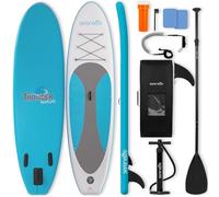 SereneLife Tabla Paddle Surf Hinchable, Cubierta Antideslizante, Aleta Inferior para remar, Estuche para Guardar, Barco de pie para Jovenes y Adultos