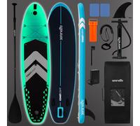 SereneLife Tabla Paddle Surf Hinchable, Diseño Ancho y Estable, con Almohadilla EVA Antideslizante, Luces LED, Incluye Accesorios Premium para Sup, Ideal para Jovenes y Adultos