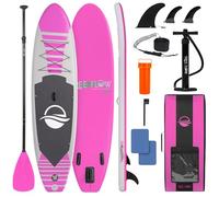 SereneLife tabla paddle surf hinchable, Paddle board, Cubierta antideslizante, Aleta inferior para remar, Estuche para guardar, Barco de pie para jovenes y adultos