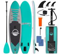 SereneLife tabla paddle surf hinchable, Paddle board, Cubierta antideslizante, Aleta inferior para remar, Estuche para guardar, Barco de pie para jovenes y adultos