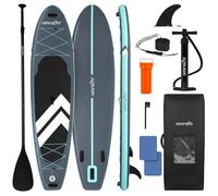 SereneLife Tabla Paddle Surf Hinchable, Ultra Ligera, Diseño Extra Ancho y Estable, con Almohadilla de Cubierta EVA Antideslizante, para Jóvenes y Adultos, Capacidad de 158.7kgs