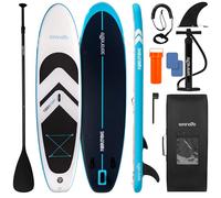 SereneLife Tabla Paddle Surf Hinchable XL para Adultos y Mascotas, Sup Extra Ancho de 3.66mts x 91.44cms con Almohadilla EVA Antideslizante, Accesorios Premium, Capacidad de 200/220kgs