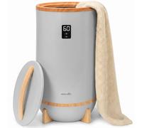 SereneLife Toallero de pie Natural, Calentador de Toallas eléctrico para 2 Toallas, Ahorro de energía y portátil, con Temporizador, secador de Toallas con protección contra sobrecalentamiento y