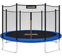 SereneLife trampolin Exterior, Cama Elastica, con Red de Seguridad, Estable, Revestimiento antioxidante