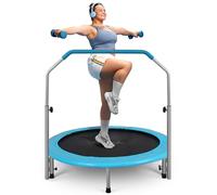 SereneLife Trampolín Plegable de 91/102 cm - Compacto para Niños y Adultos, con Barra de Espuma, para Interior y Jardín, Carga Máx. 68/100 kg