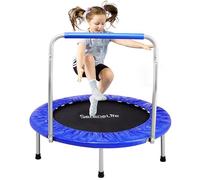 SereneLife Trampolín Plegable de 91/102 cm - Compacto para Niños y Adultos, con Barra de Espuma, para Interior y Jardín, Carga Máx. 68/100 kg